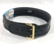 Bianchi AccuMold Elite 7960 Basketweave Sam Browne Duty Belt Sz 26-28" BRASS