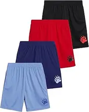 [Black Bear] Boys' Active Shorts – 4 Pack Performance Dry-Fit Athletic Shorts (Big Boy)