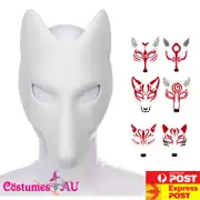 Japanese Anime Fox Pu Leather Eva White Fox Mask Demon Slayer Costume Accessory