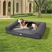 BALANCE Orthopedic Dog Bed for Large Dogs, Comfortable Dog Sofa Beds with Removable Washable Cover & Waterproof Lining, Egg Crate Foam Dog Couch for Pet Sleeping, Grey