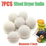 7 Wool Dryer Balls Organic Home Wool Natural Laundry Fabric Softener Antistatic