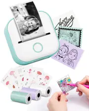 Christmas Gift Mini Portable Sticker Printer Bluetooth Wireless Thermal Printer-Green