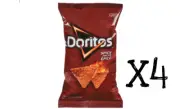 DORITOS Tortilla Chips, SPICY NACHO LARGE x 4 BAGS FRESH CANADIAN