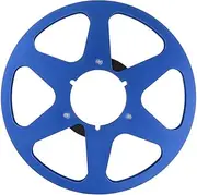 1/4 10.5 Inch Empty Tape Reel for Reel to Reel Tape Machines, 6 Hole Aluminum Alloy Universal Opening Machine Part Sound Tape Takeup Reel Replacement with Nab Flange (Blue)