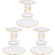 3PK LVD Candle Holder La Fiesta Decorative Lounge/Shelf Home Decor 7.5cm Clear