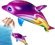 Dolphin Pool Party Decoration, Inflatable Pool Toy with Dolphins - Big Pool Inflatable Toy, Cute Colorful Toy for Kids, Outdoor Beach Toy