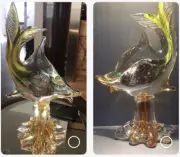 Murano Hand Blown Art Glass Fish Sommerso Aventurine XXL Gorgeous Centerpiece