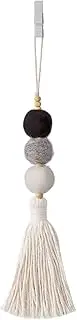 Colorful Felt Ball Car Diffuser Essential Oil Bead Aromatherapy Car Vent Diffuser Boho Tassel Hanging Car Charm Vent Clips Car Interior Decor Air Freshener (Black)