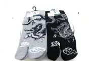New Set of 2 Dragon Tabi Socks Black & Gray 9.8-10.6 inches Nara Japan F/S
