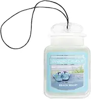 Yankee Candle Car Air Fresheners, Hanging Car Jar® Ultimate Beach Walk™ Scented, Neutralizes Odors Up to 30 Days
