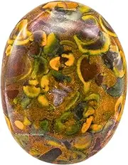 Fruit Jasper Crystals and Healing Stones - Large Palm Stone Crystals Piedra - Crystal for Good Luck, Balanced Positive Energy, Meditation - Unique Stocking Stuffers and Birthday Gifts for Women, Men