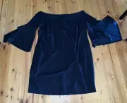 NWT Autograph Black Off Shoulder Bell Sleeve Lined Dress Size 26