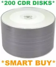 200 Blank Disks CD-R White Printable CDR 700Mb Discs Spindle BULK 200x 200pcs