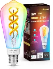 Smart Bulbs, E27 LED Edison Bulbs ST64, Dimmable Wifi Light, Compatible with Ale