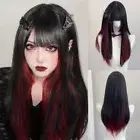 Highlights Black and Red Gradient Wigs Lolita Cosplay Wigs for Women