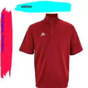 adidas Game Built Short Sleeve QuarterZip Top Men's Multisport, Varsity Red, Lg