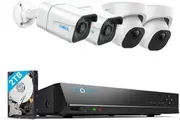 Reolink Outdoor Security System 8CH 4K PoE NVR with 2 Dome & 2 Bullet Cameras