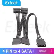 4Pin IDE Molex to 4-Port 15Pin SATA Power Cable Cord Lead Hard Drive HDD SSD PC