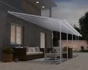 Palram - Canopia | Feria 4 x 7.87m DIY Patio Cover White Clear.