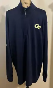 NWT Champion Georgia Tech Yellow Jackets 1/4 Zip Blue Pullover Sz XXl E19