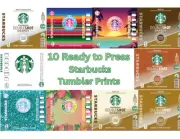 Bundle of 10 Ready to Press 20oz Sublimation Tumbler Starbucks Coffee Prints