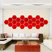 3D Acrylic Hexagon Wall Sticker Removable Mirror Home Decor Art DIY Stickers
