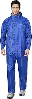 [The Clownfish] Mens Nylon Mesh Raincoat Standard Length Waterproof Bicycle Reversible Double Layer Hooded Raincoat Set Top and Bottom Opener Royal Blue Pro 3XL, Opener Royal Blue Pro, 3X-Large