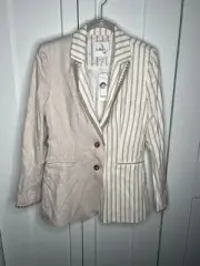 NWT Sam Edelman Daphne Gardenia Enola Linen Blend Blazer women's medium