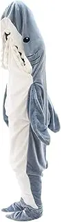 [Apujent] Shark Blanket Hoodie, Shark Blanket Adult, Sleeping Bag Shark Tail Wearable Fleece Throw Blanket, Shark Blanket Super Soft Cozy Flannel Hoodie, Shark Blanket Onesie for Adults and Teens Gifts