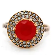 Ottoman Empire Style 2CT Treated Ruby 925 Sterling Silver Ring Sz 7 BT2