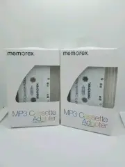 2 Vintage Memorex MP3 / Phone audio Cassette Adapter New in package Play Mp3s