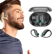 Bluetooth Wireless Earbuds Noise Cancellation HiFi Sports Earphones with Earhooks