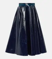 [Alaia] Alaïa Coated wool-blend midi skirt AU 8 blue