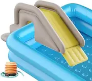 Inflatable Pool Slide for Kids,Anti-Tipping Slides for Outdoor Waterpark Fun Play | Inflatable Sides, Anti-Tipping Pool Slide for Water Centers and Inflated Pools Catcoq