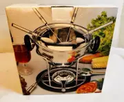 NEW In Box Eurita Contemporary Stainless Steel Fondue Set 2 Qt.