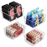 Freezer Organizer Bins - 4 Pack Small Upright Freezer Baskets for 13 cu.ft St...