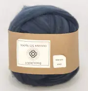 Abundant Earth Fiber US Merino Wool Roving 3.5oz Dark Blue #542 Midnight Whidbey