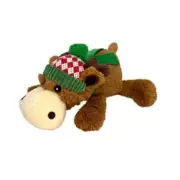 Kong Holiday Cozie Reindeer Soft Plush Dog Toy Indoor Dog Toy Squeaker Shake Pet