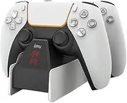 PS5 Controller Charger Station Compatible with PS5 Controller with Dual Stand Charger Dock Fast Charging AC Adapter 5V/3A PS5 Controller Charging Stand Dual Dock Accessories