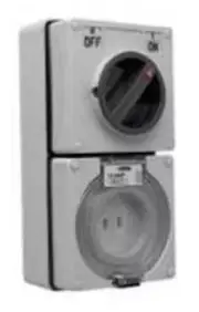 Clipsal 56-SERIES SURFACE SWITCHED SOCKET 10A 250V 2-Pin Parallel Flat GREY