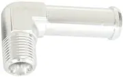 Aeroflow 90 Deg 1/8" Npt to 3/8" Barb Silver 90 Deg Male to Male - AF842-02-06S