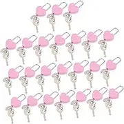 FUTUREORYY 24Pcs Mini Heart Shape Padlock Multi Functional Locks with Keys for Diary Jewelry Box Suitcase Love Locks