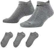 [Nike] Performance Cushion No-Show Socks (3 Pairs) (Gray/Black, Small)