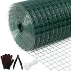 Hardware Cloth 1' 24in x 100ft Chicken Wire, Green Garden Fence, PVC Coated M...
