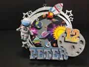 3D Space Cake Topper | Space Topper | Space Theme | Astronaut Cake Topper | Spac