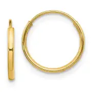 14K Yellow Gold Hollow 12mm Endless Hoop Earrings Madi K Children's Jewelry