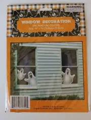 2 pcs. 14" x 14", Plastic Window Covers Ghost Scary Halloween Party Decoration