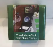 TARGET STORES COMPACT TRAVEL ALARM CLOCK w/ PHOTO FRAMES (GIFT WRAPED)
