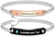 [Tobestu] His and Hers Magnetic Heart Attraction Bracelets Set Stainless Steel Cuff Bangle Romantic Couple Gifts for Boyfriend and Girlfriend