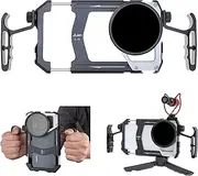 Fotga Universal Smartphone Cage Photo Video Stabilizer W/Handles + 67mm Variable ND Filter ND2 to ND400 for iPhone Samsung Cell Phone Vlog Live Stream Video Recording, Cold Shoe Tripod Mount